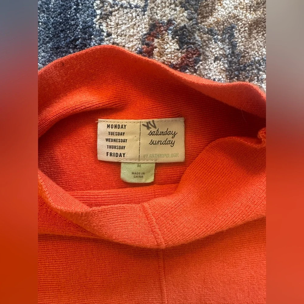 Saturday Sunday by Anthropologie orange mock neck sweater size medium